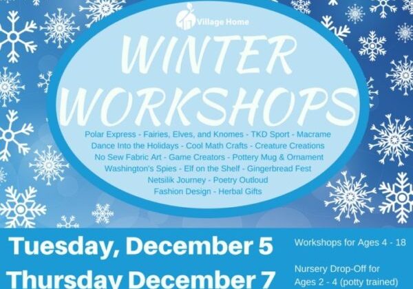 Winter Workshops Dec 5 & 7!
